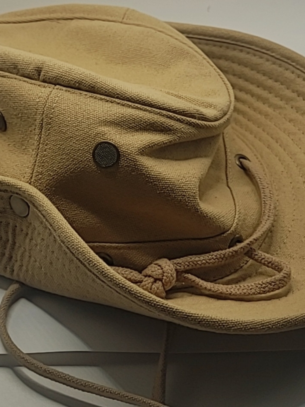 Canvas Safari Sun Hat with Chin Cord - Khaki